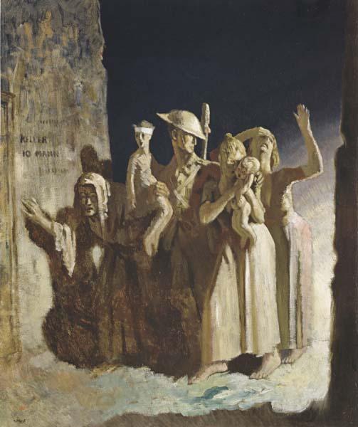 Sir William Orpen Bombing Night Norge oil painting art